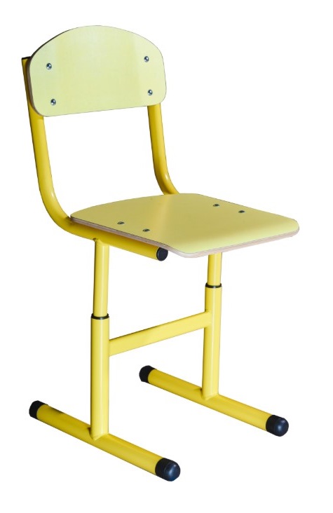 Т-подібний учнівськ. стілець, АНШАР ГРУП (132182HPL) ростова група №3-6,385х430-440х(745)775-855 мм, хіміч. стійке покриття HPL, каркас посилений круглою трубою